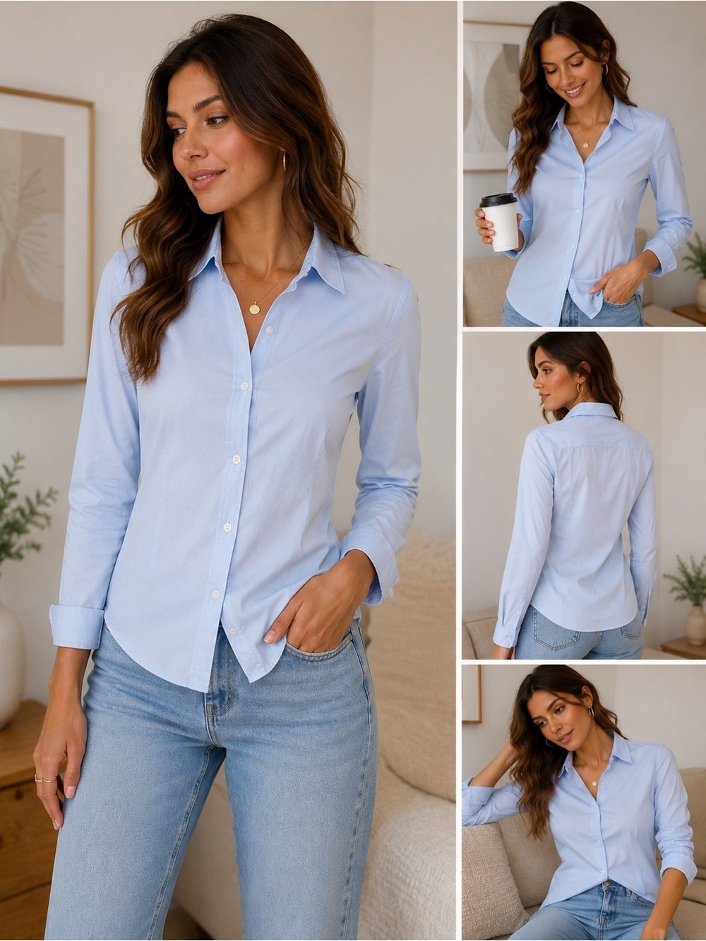 Mizzen+Main Blue Label Leeward Light Blue Button Down Shirt Small Trim Fit